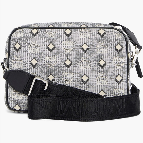 MCM Monogram Crossbody Bag in Black & Ivory - Picture 3 of 9